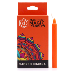 3x Manifest Magische Kaarsen (pak van 12) - Oranje - Sacraalchakra