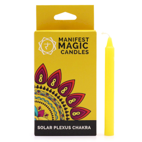 3x Manifest Magische Kaarsen (pak van 12) - Geel - Zonnevlechtchakra