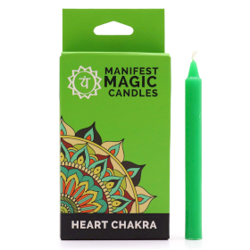 3x Manifest Magische Kaarsen (pak van 12) - Groen - Hartchakra