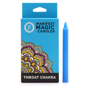 3x Manifest Magische Kaarsen (pak van 12) - Blauw - Keelchakra