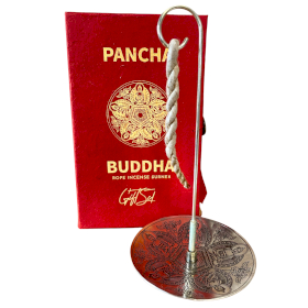 Touw Wierook en Zilveren Geplateerde Houder Set - Pancha Boeddha