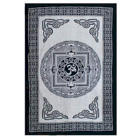 Eenpersoons Katoenen Bedsprei + Wandkleed - Mono - OM Mandala