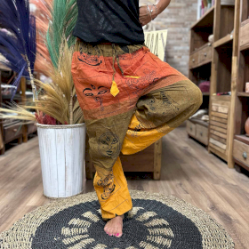 Yoga & Festivalbroek - High Cross Himalaya-print in Oranje