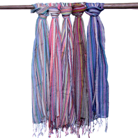 10x Indiase Boho Sjaals - 50x180cm - Willekeurige Paarse tinten