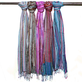 10x Indiase Boho Sjaals -  50x180cm - Willekeurige Blues