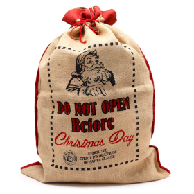 Jute Kerst Zak - Do Not Open Before
