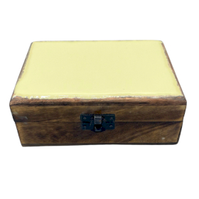 Middelgrote Keramische Geglazuurde Houten Doos - 15x10x6cm - Beton