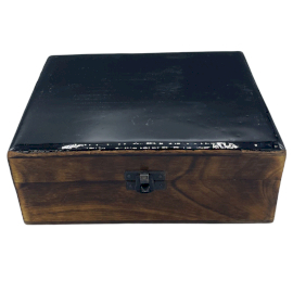 Grote Keramische Geglazuurde Houten Doos - 20x15x7.5cm - Zwart