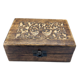 Middelgrote Houten Bewaardoos 15x10x6cm - Levensboom