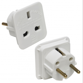 Witte UK naar EU reisadapter 7.5 Amp.