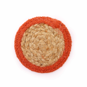 Natuurlijke Onderzetter - Jute & Katoen 10cm (set van 4) - Kleirand