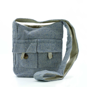 Tassen met Twee Zakken in Natuurlijke Tinten - Comp Denim - Medium