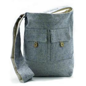 Tassen met Twee Zakken in Natuurlijke Tinten - Comp Denim - Groot