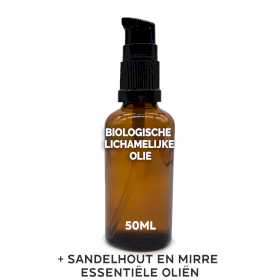 10x Organische Lichaamsolie 50ml - Sandelhout & Mirre - Zonder etiket