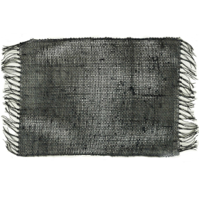 Seagrass Fringe Natural Placemat - Charcoal