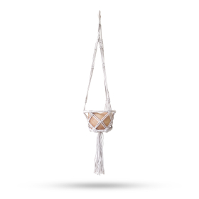 Macramé Gehoekte Plantenhanger Klein - Natuurlijk - 16cm Hoepel