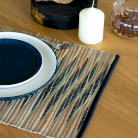 Waterhyacint Natuurlijke Placemat - Blauwe Golven