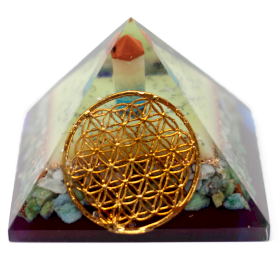 Orgonite Piramide - Large - 70mm - Levensbloem Symbool