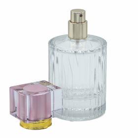 8x Zachte Roos - 50ml Ronde Geribbelde Fles, Spray en Dop