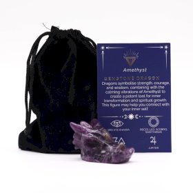 Kleine Edelsteen Drakenhoofd - Amethist - 45x30x28mm