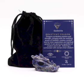 Kleine Edelsteen Drakenhoofd - Sodaliet - 45x30x28mm