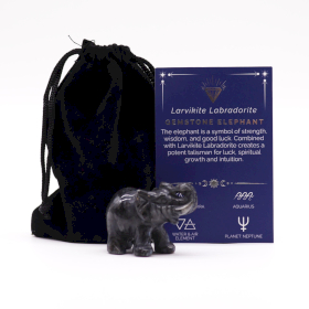 Geluks Olifant Edelsteen - Larvikiet Labradoriet - 50x35x25mm