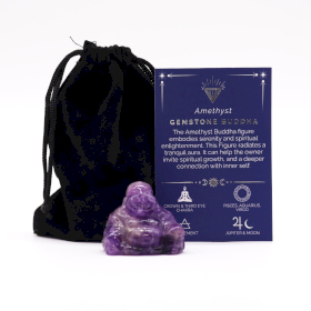 Kleine Boeddha Edelsteen - Amethist - 35x40x23mm