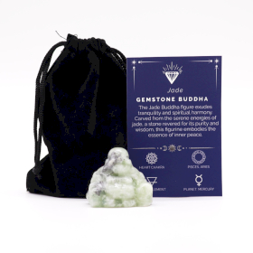 Kleine Boeddha Edelsteen - Jade - 35x40x23mm