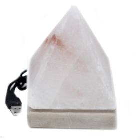 Himalaya Zout Lamp - WIT - USB Aansluiting - Piramide - 9 cm Meerkleurig