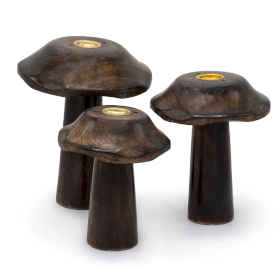 Set van 3 Platte Wierookkegel Paddenstoelen (13cm 12cm 11cm)