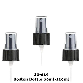 50x Spraydop voor Amber Boston Fles (voor 120ml) - Zwart Plastic 22-410mm