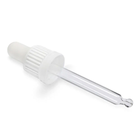 50x Witte T/E glazen pipet voor 10ml druppelfles 18mm