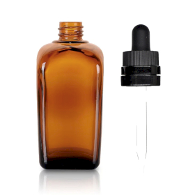 64x 50ml Amber Glazen Alchemist Fles met Pipet
