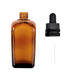 48x 100ml Amber Glazen Alchemist Fles met Pipet