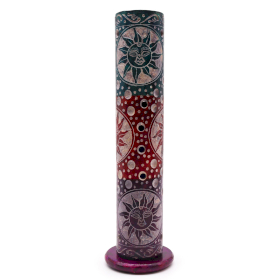Speksteen Ronde Toren Wierookhouder 25cm - Zonnen