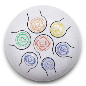 Medium Stalen Tong Geluksdrumss  7 Chakra - 17x13cm