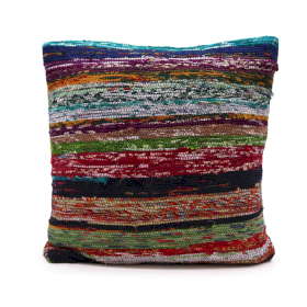 Lappen Tapijt Kussenhoezen - 40x40cm - Aqua Blauw