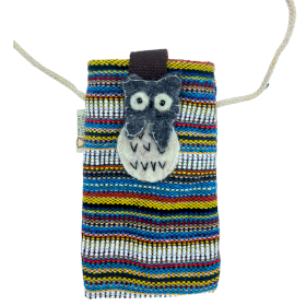 Telefoonhouder Tas Strepen Multi en Wit - uil decor