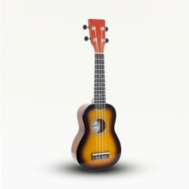 Ambachtelijk Gemaakte Ukelele - Oranje Sunburst Afwerking (4 Snaren)