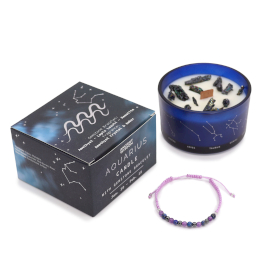 Zodiac Kristallen Kaars met Edelsteen Armband - Waterman