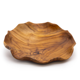 Gladde Ronde Teakhouten Fruitschaal - 28x5.5cm