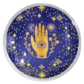 Driedelige Enamel Offerschotel – Hamsa Middernachtblauw