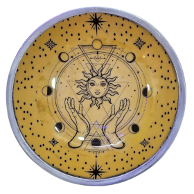 Driedelige Enamel Offerschotel – Handen & Zon