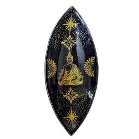 Enamel Wierookkom - Aluminium - Gouden & Zwarte Boeddha