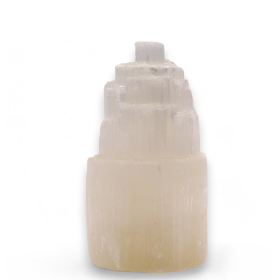 Natuurlijke Seleniet Torenlamp – 15 cm – Kleine Kabeluitsparing