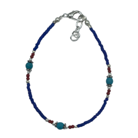 Nepalese Extra Fijne Edelsteen Armband - Blauwe Onyx