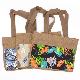 3x Tropische Markt Boodschappentas  - 40x30x9 cm