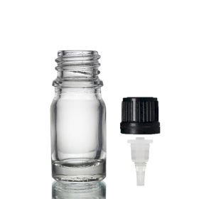 255x 5ml Heldere Glazen Druppelfles met Druppeldop