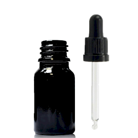 255x 5ml Zwarte Glazen Druppelfles met Zwarte T/E Pipet