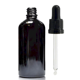 70x 100ml Zwarte Glazen Druppelfles